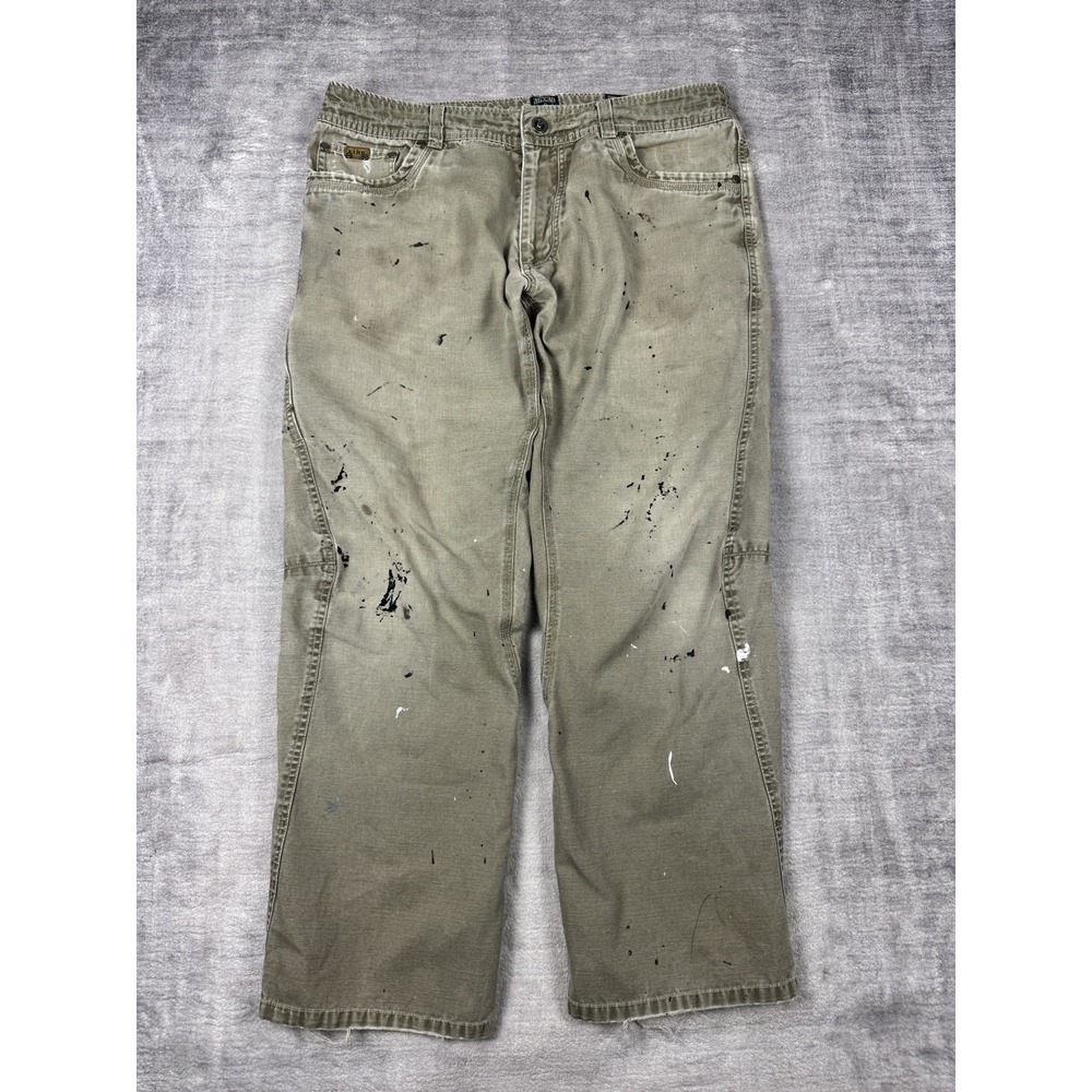 KUHL Pants Mens 36x30 Green Hiking Canvas Vintage Patina Dye Outdoors hiking‎